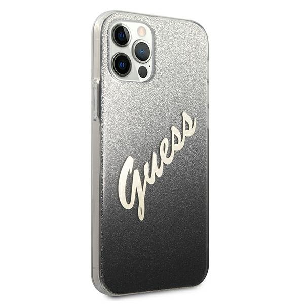 Guess Guess iPhone 12 Pro Max Skal Glitter Gradient Script - Svart