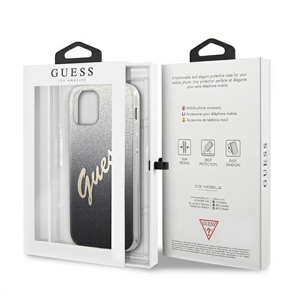 Guess Guess iPhone 12 Pro Max Skal Glitter Gradient Script - Svart