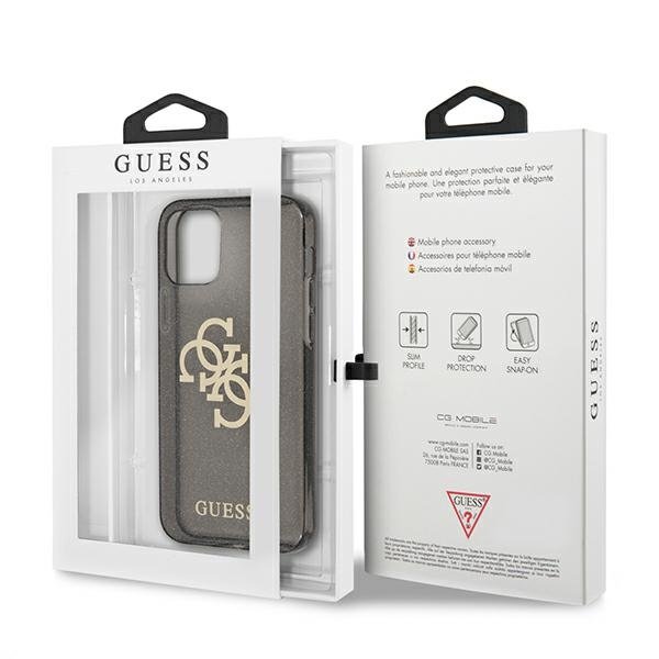 Guess Guess iPhone 12 Pro Max Skal Glitter Logo - Svart