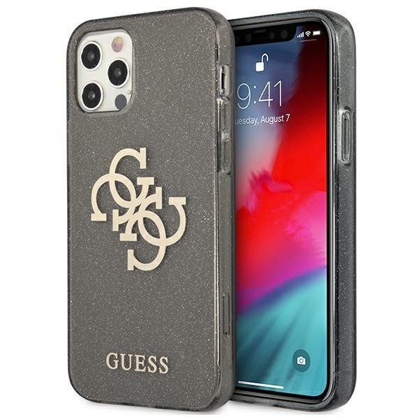 Guess Guess iPhone 12 Pro Max Skal Glitter Logo - Svart