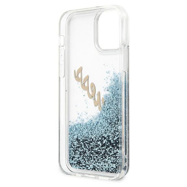 Guess Guess iPhone 12 Pro Max Skal Glitter Vintage Script - Blå