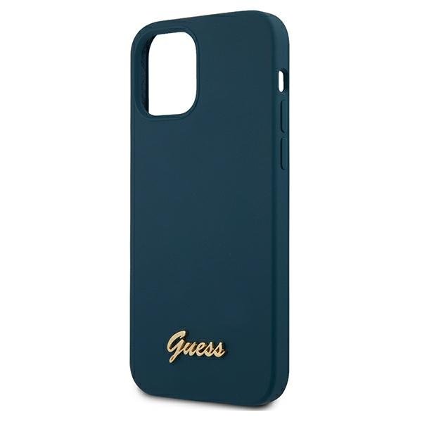 Guess Guess iPhone 12 Pro Max Skal Metal Logo Script - Blå