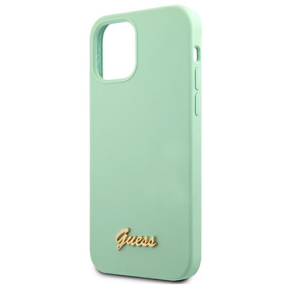 Guess Guess iPhone 12 Pro Max Skal Metal Logo Script - Grön