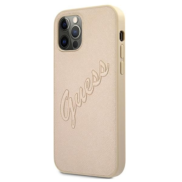 Guess Guess iPhone 12 Pro Max Skal Saffiano Vintage - Guld