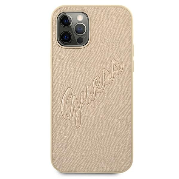 Guess Guess iPhone 12 Pro Max Skal Saffiano Vintage - Guld