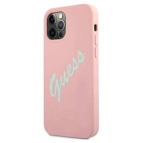 Guess Guess iPhone 12 Pro Max Skal Silikon Vintage - Rosa/Grön