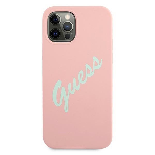 Guess Guess iPhone 12 Pro Max Skal Silikon Vintage - Rosa/Grön