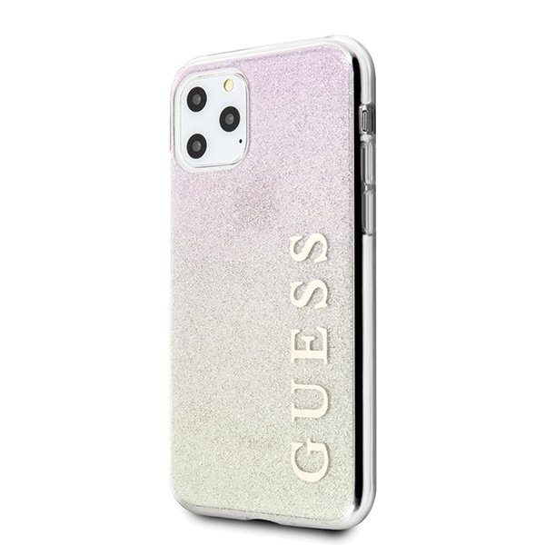 Guess Guess Skal iPhone 11 Pro Max Gradient Glitter - Rosa Guld