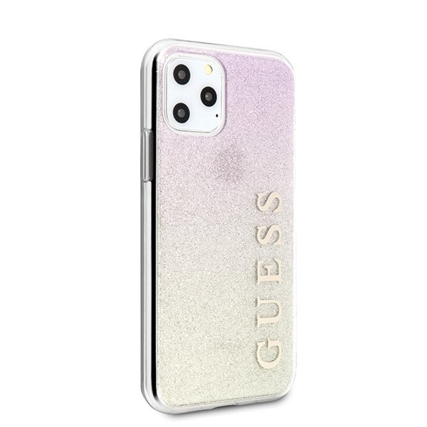 Guess Guess Skal iPhone 11 Pro Max Gradient Glitter - Rosa Guld
