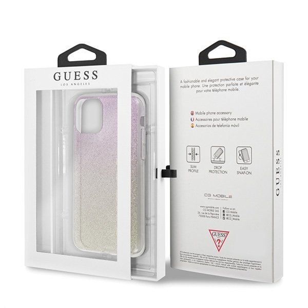 Guess Guess Skal iPhone 11 Pro Max Gradient Glitter - Rosa Guld