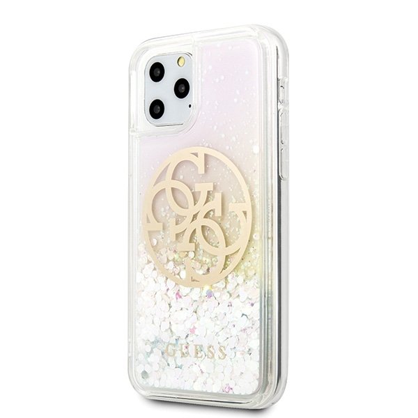 Guess Guess Skal iPhone 11 Pro Circle Liquid Glitter - Rosa