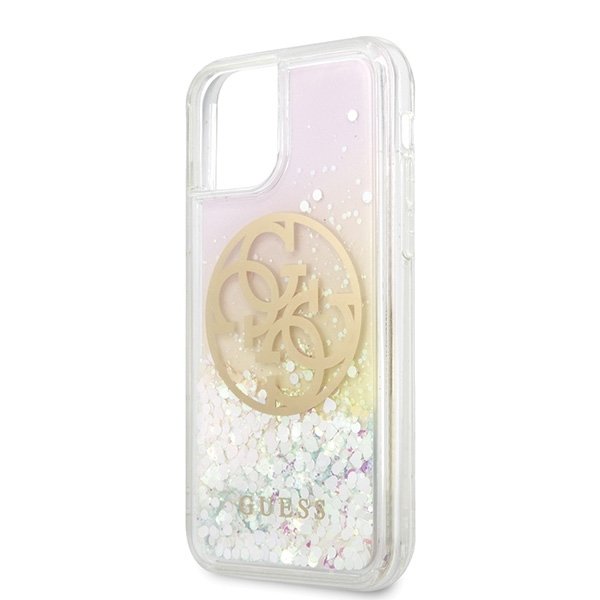 Guess Guess Skal iPhone 11 Pro Circle Liquid Glitter - Rosa