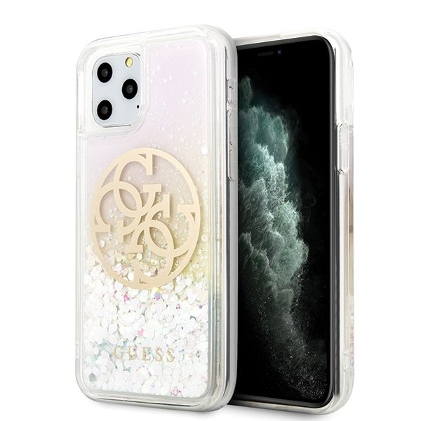 Guess Guess Skal iPhone 11 Pro Circle Liquid Glitter - Rosa