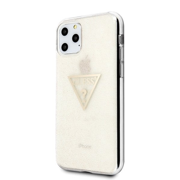 Guess Guess Skal iPhone 11 Pro Glitter Triangle - Guld