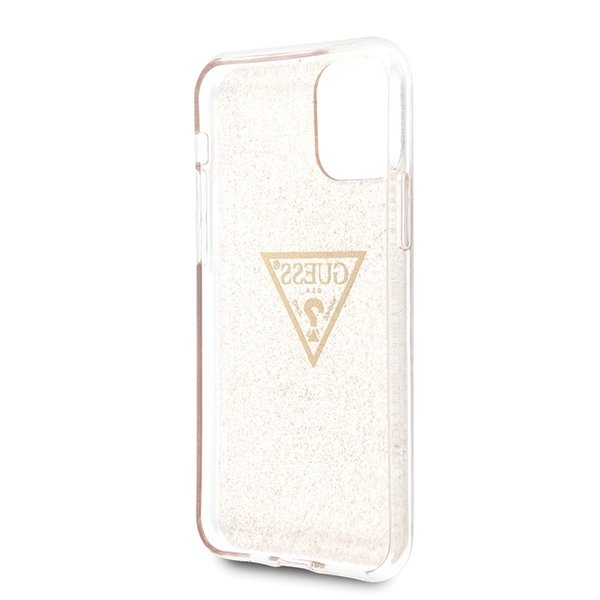 Guess Guess Skal iPhone 11 Pro Glitter Triangle - Guld