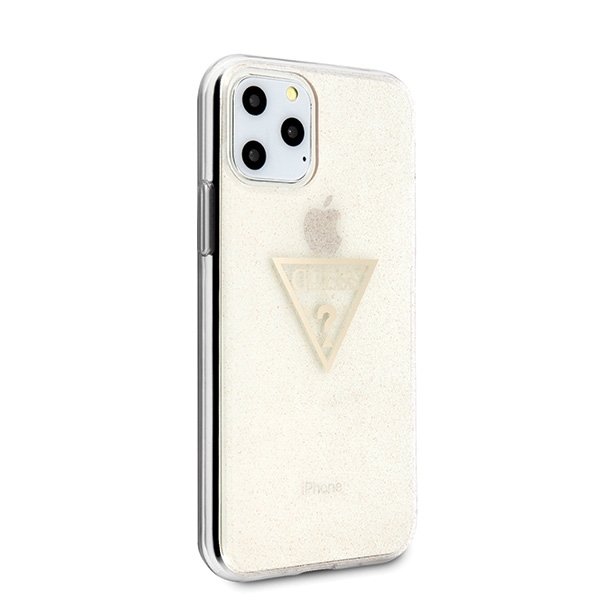 Guess Guess Skal iPhone 11 Pro Glitter Triangle - Guld