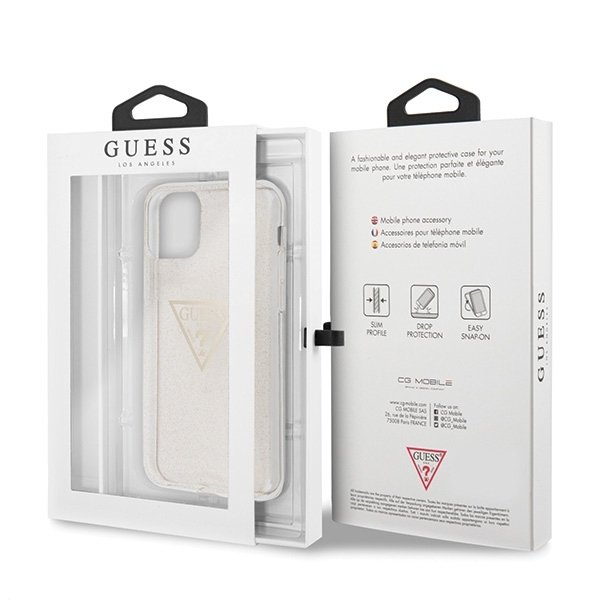 Guess Guess Skal iPhone 11 Pro Glitter Triangle - Guld