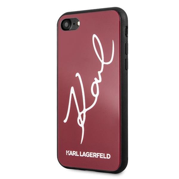 KARL LAGERFELD Karl Lagerfeld Skal iPhone 7/8/SE 2020 Signature Glitter - Röd