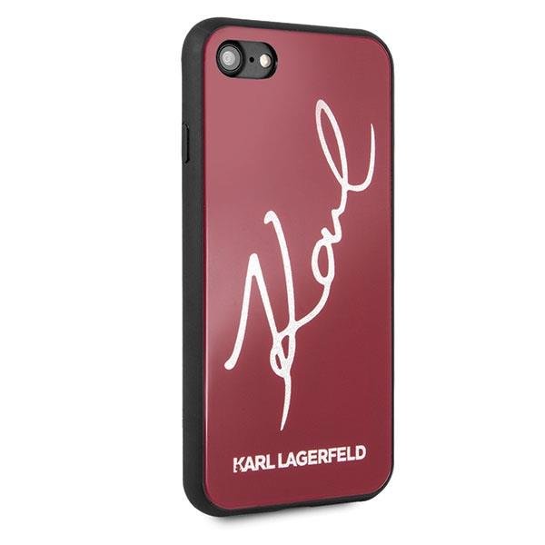 KARL LAGERFELD Karl Lagerfeld Skal iPhone 7/8/SE 2020 Signature Glitter - Röd
