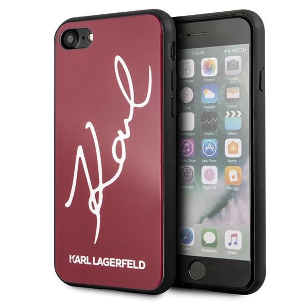 KARL LAGERFELD Karl Lagerfeld Skal iPhone 7/8/SE 2020 Signature Glitter - Röd