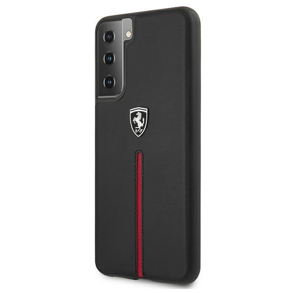 Ferrari Ferrari Skal Galaxy S21 Plus Off Track Leather Nylon Stripe - Svart