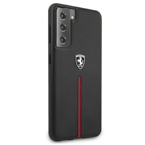 Ferrari Ferrari Skal Galaxy S21 Plus Off Track Leather Nylon Stripe - Svart