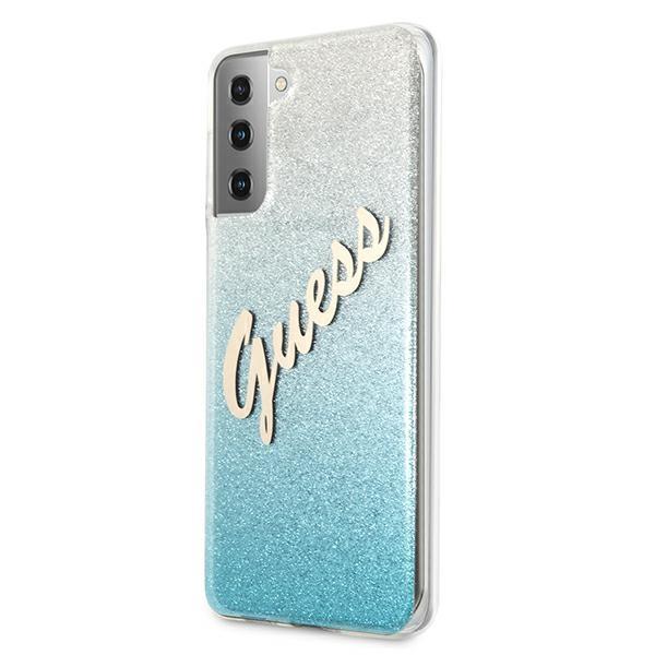 Guess Guess Skal Galaxy S21 Plus Glitter Gradient Script - Blå