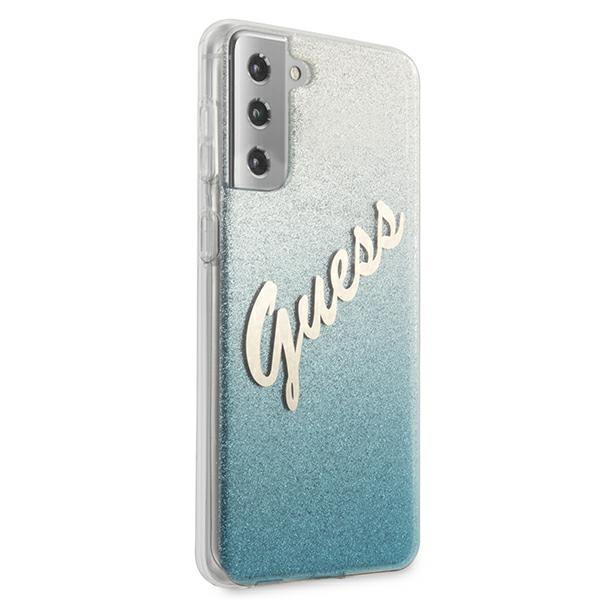Guess Guess Skal Galaxy S21 Plus Glitter Gradient Script - Blå