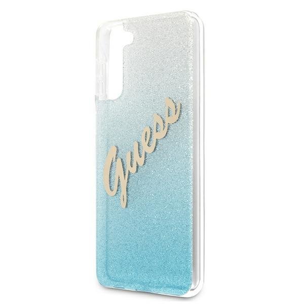 Guess Guess Skal Galaxy S21 Plus Glitter Gradient Script - Blå