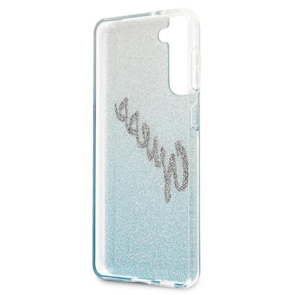 Guess Guess Skal Galaxy S21 Plus Glitter Gradient Script - Blå
