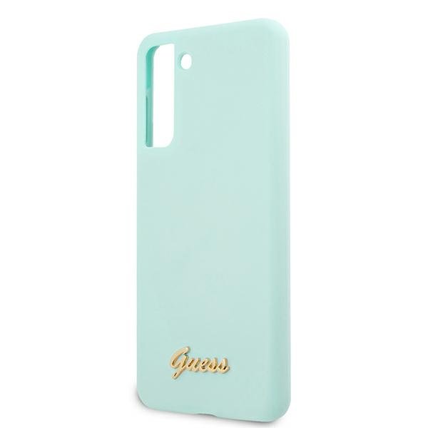 Guess Guess Skal Galaxy S21 Plus Silicone Script Metal Logo - Blå