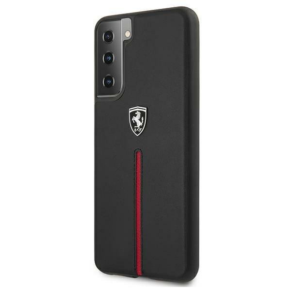 Ferrari Ferrari Skal Galaxy S21 Off Track Leather Nylon Stripe - Svart