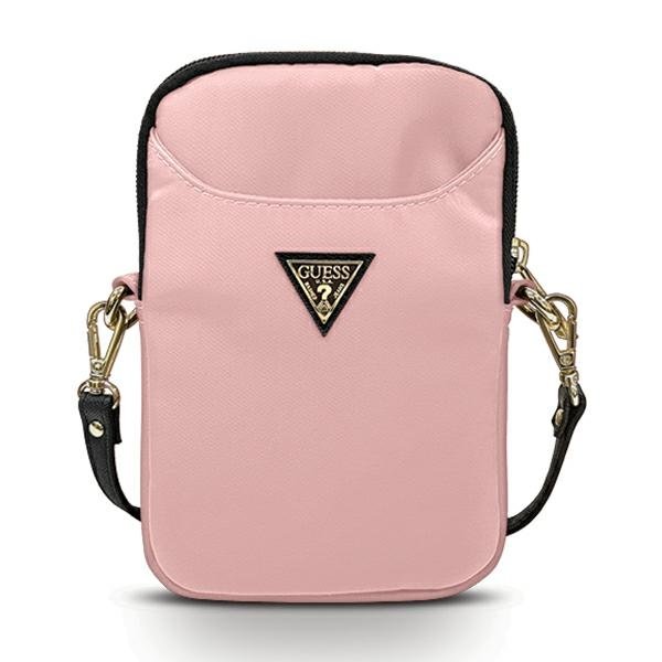Guess Guess Handväska Nylon Triangle Logo - Rosa