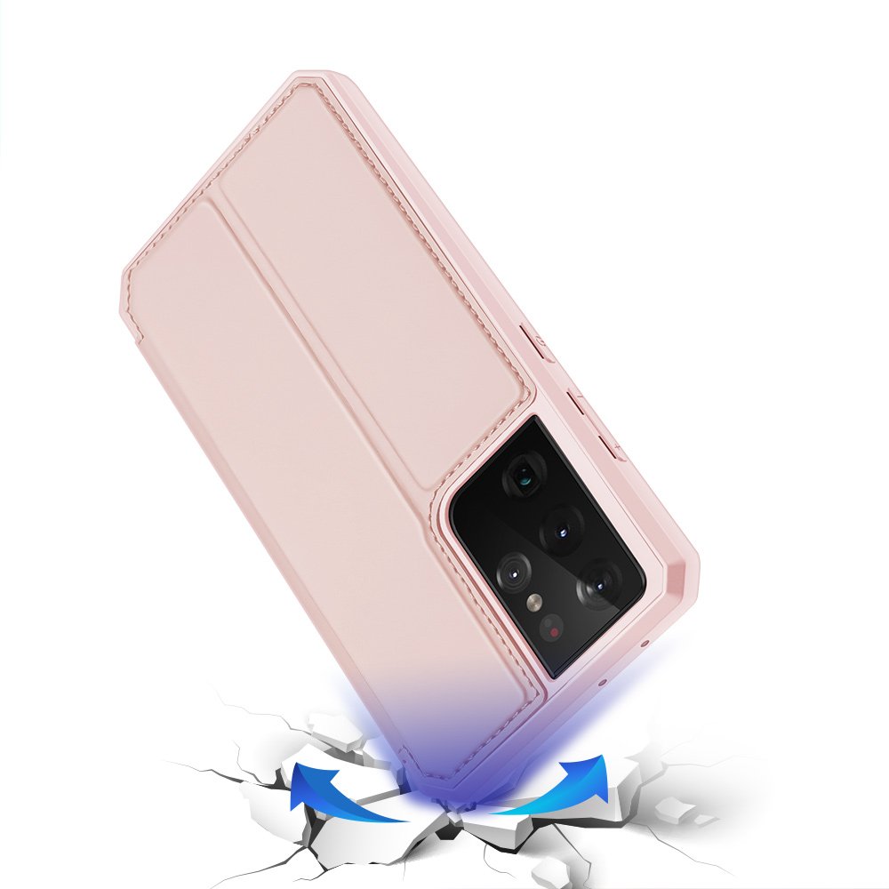 UTGATT1 Dux Ducis Skin X Plånboksfodral Samsung Galaxy S21 Ultra 5G - Rosa