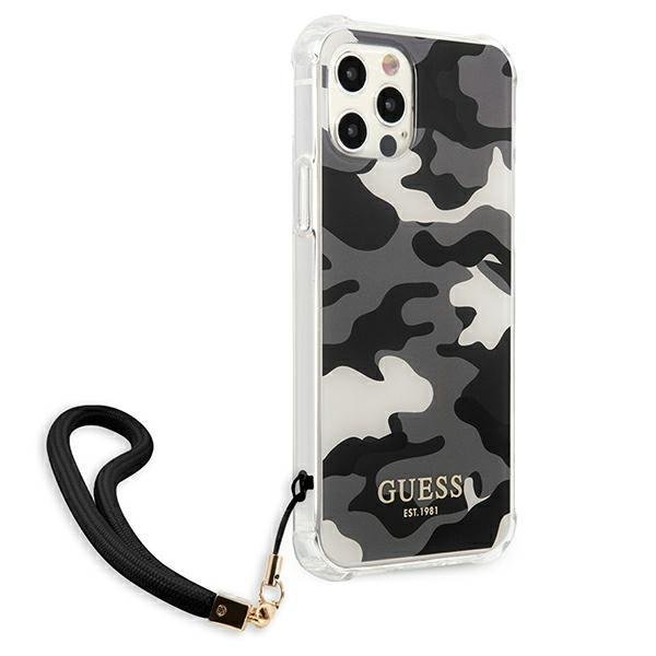 Guess Guess Skal iPhone 12 & 12 Pro Camo Collection - Svart