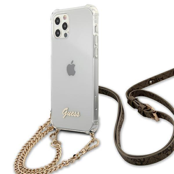 Guess Guess Skal iPhone 12 & 12 Pro Gold Chain - Transparent