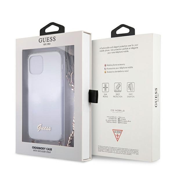 Guess Guess Skal iPhone 12 & 12 Pro Gold Chain - Transparent