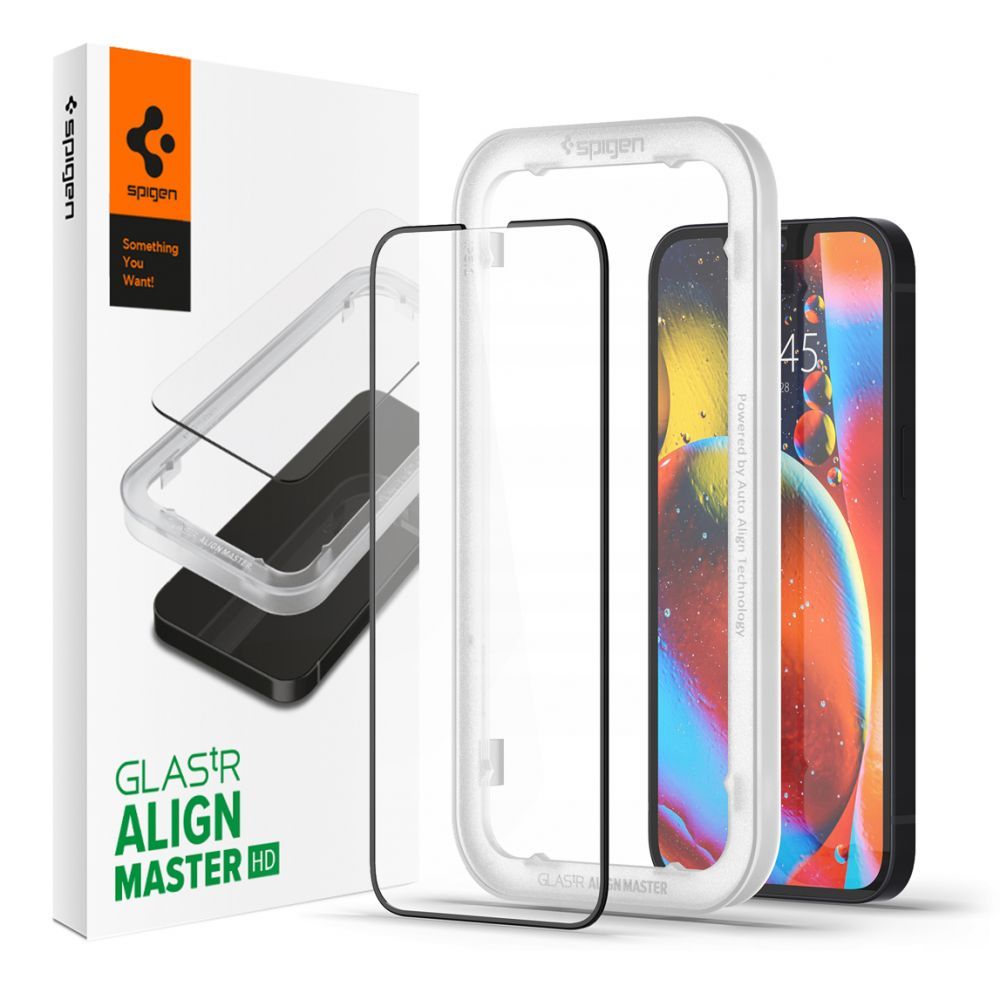 Spigen Spigen Alm FC iPhone 13/13 Pro/14/16e Härdat Glas Skärmskydd