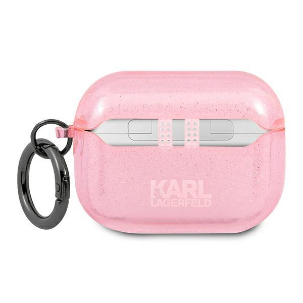 KARL LAGERFELD Karl Lagerfeld Glitter Karl`s Head Skal Airpods Pro - Rosa