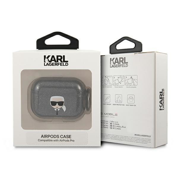 KARL LAGERFELD Karl Lagerfeld Glitter Karl`S Head Skal Airpods Pro - Svart