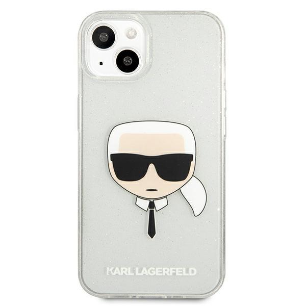 KARL LAGERFELD Karl Lagerfeld Glitter Karl`s Head Skal iPhone 13 Mini - Silver