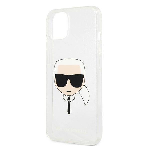 KARL LAGERFELD Karl Lagerfeld Glitter Karl`s Head Skal iPhone 13 Mini - Silver