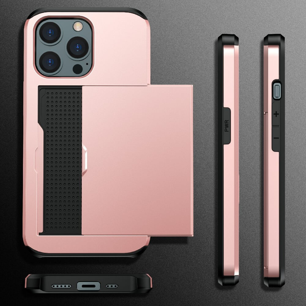 OEM Hybrid Skal med Kortplats till iPhone 13 Pro - Roséguld