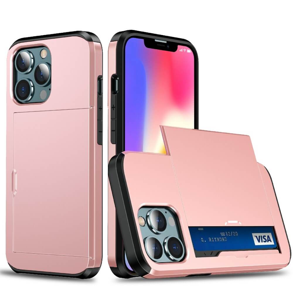 OEM Hybrid Skal med Kortplats till iPhone 13 Pro - Roséguld
