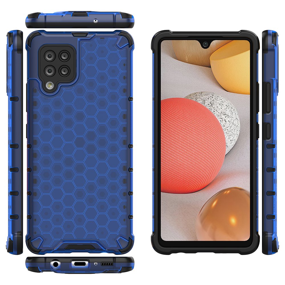 OEM Honeycomb Armor Bumper Skal Galaxy A42 5g - Blå