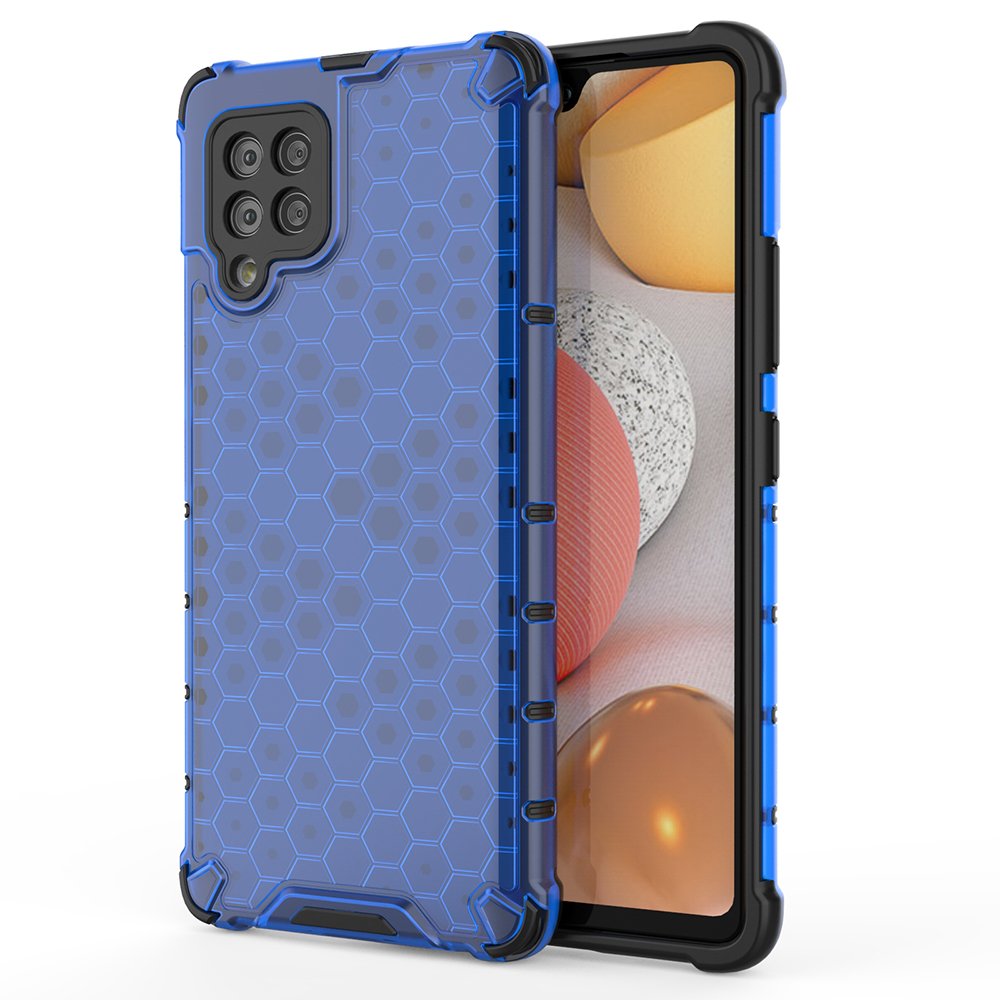 OEM Honeycomb Armor Bumper Skal Galaxy A42 5g - Blå