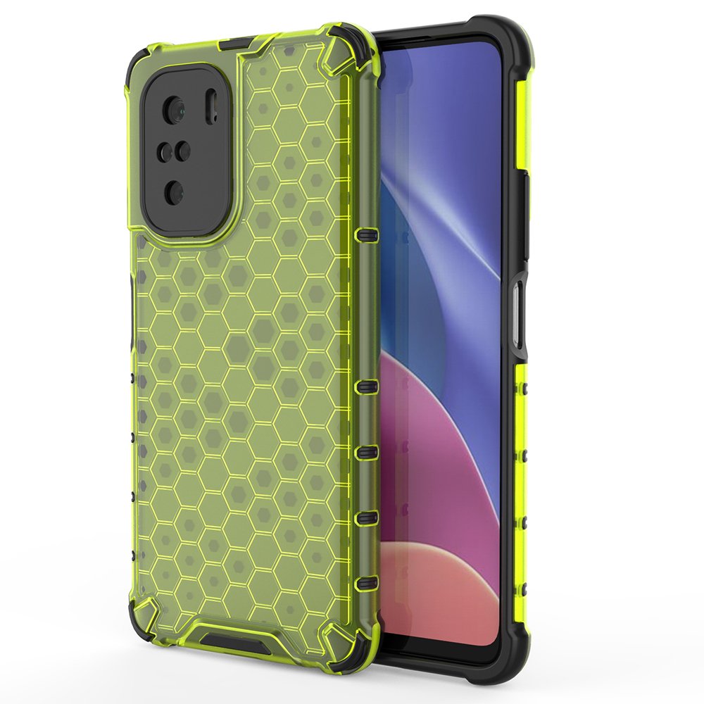 Ruhtel Honeycomb Armor Bumper Skal Redmi Poco F3 - Grön