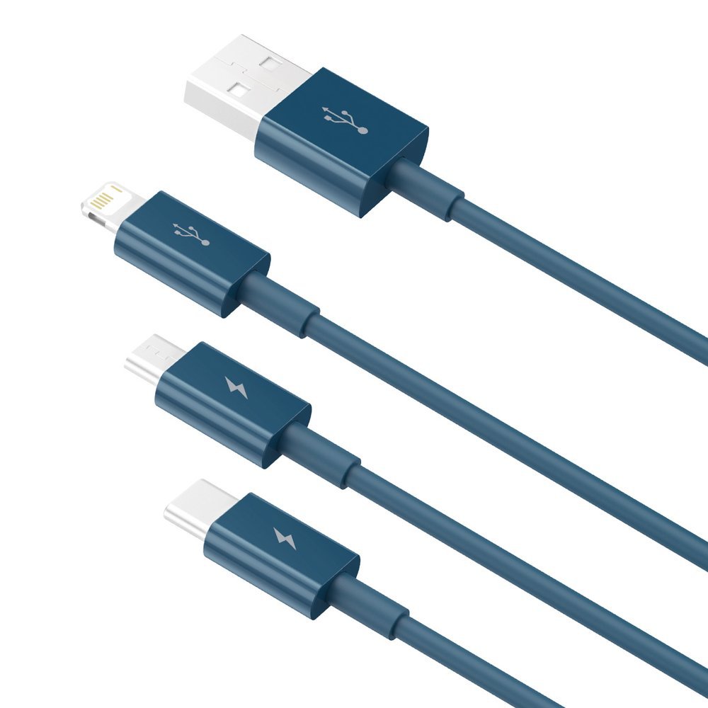 BASEUS Baseus 3in1 USB-A till USB-C Lightning microUSB kabel 1.5m