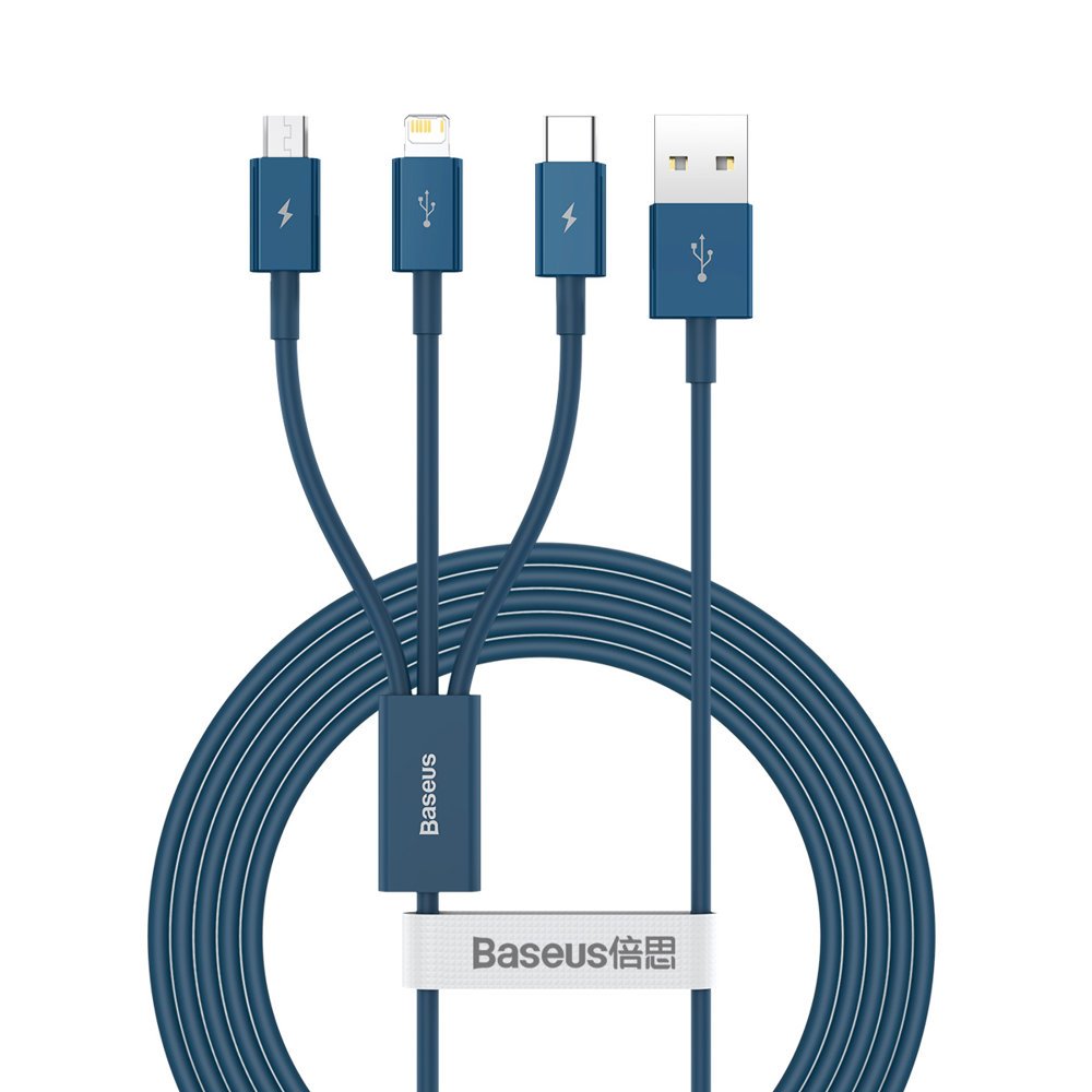 BASEUS Baseus 3in1 USB-A till USB-C Lightning microUSB kabel 1.5m
