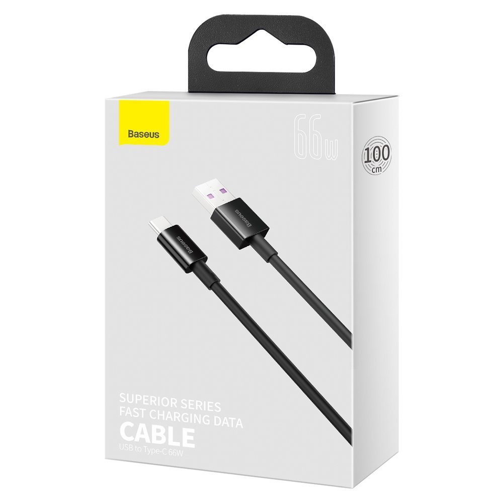 BASEUS Baseus Huawei Fast Charging USB-C till USB-A kabel 1m - Svart